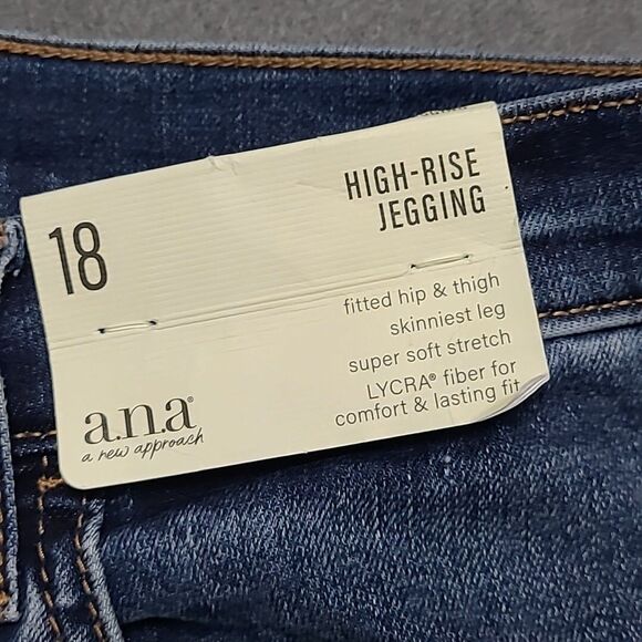 Ana Womens Jeans 18 High Rise Jegging Stretch Distressed Denim - Picture 5 of 9